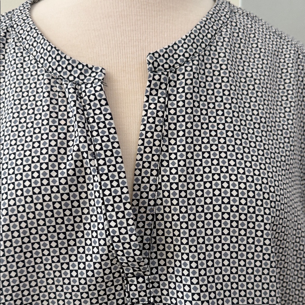 Dalia Blouse Multicolor Geometric Pattern ¾ Sleev… - image 3